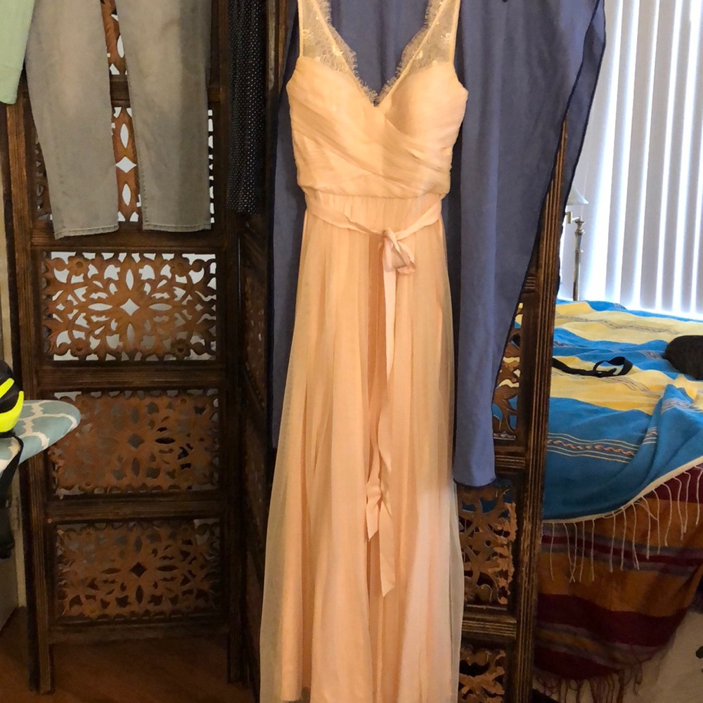 Bhldn blush bridesmaid dress